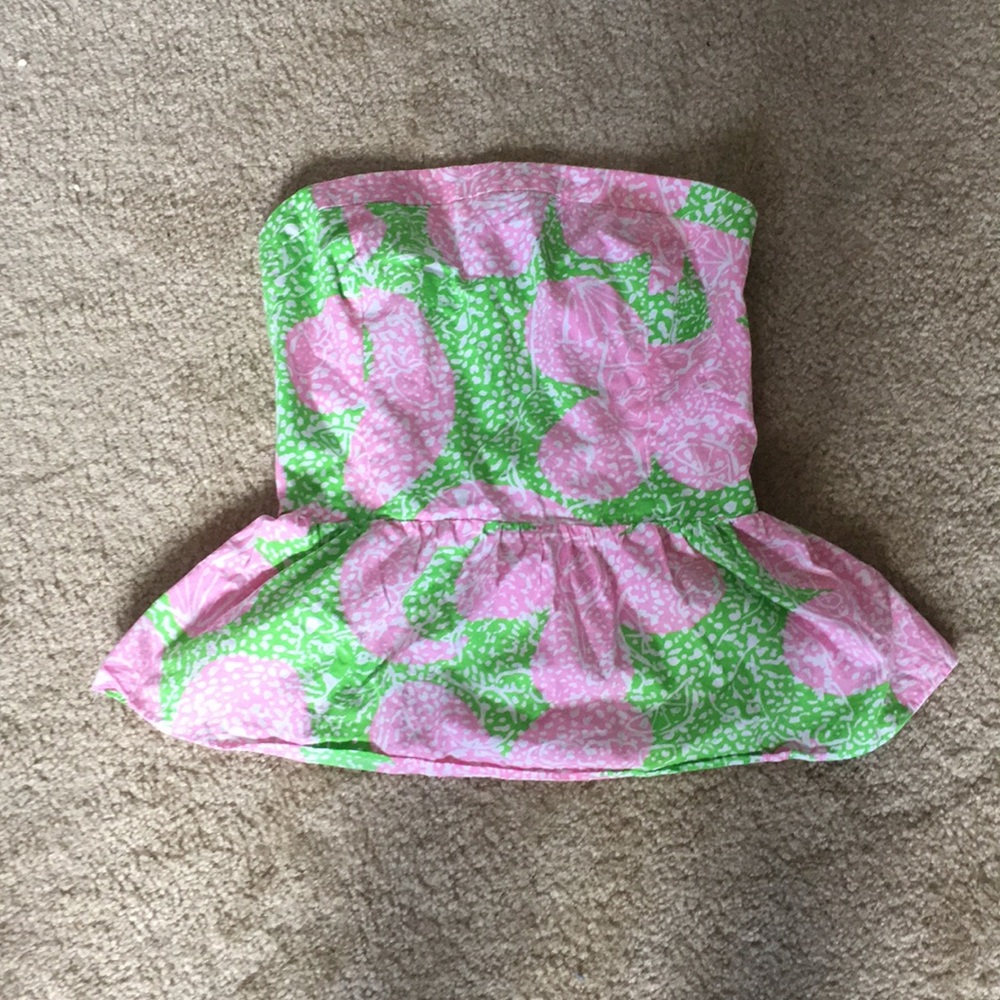lilly pulitzer strapless top!